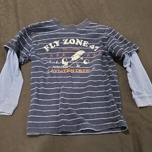 Wrangler Kids Blue Striped Aviation Tee